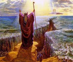 Moses parting the Red Sea